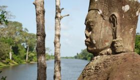 Khmer Statue at Angkor Complex, Cambodia